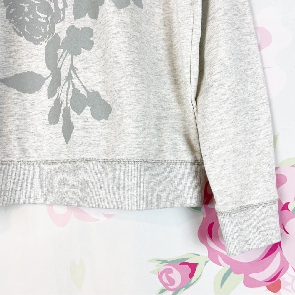 Old Navy Gray Floral Crewneck Jersey Knit Sweatshirt L - Picture 3 of 9